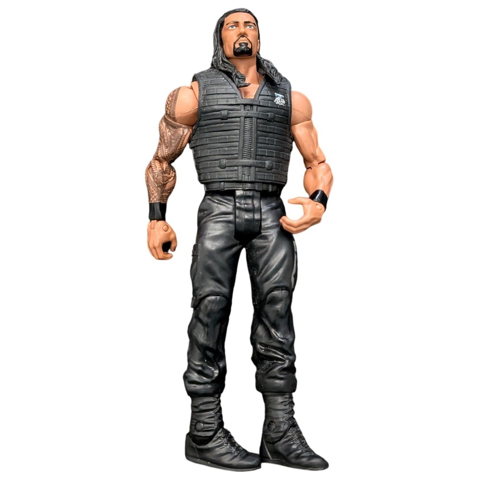 Mattel WWE Roman Reigns Action Figure Mens 6" Black Shield Era Excellent